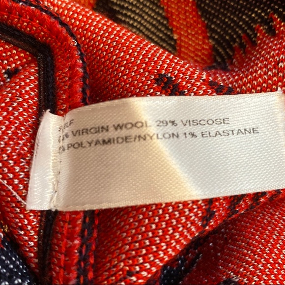 CAROLINA HERRERA DRESS FIT & FLARE BLUE RED WHITE FLORAL STRETCH KNIT Size S - Picture 7 of 7